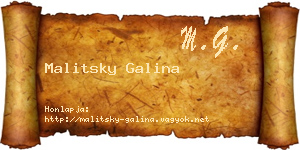 Malitsky Galina névjegykártya